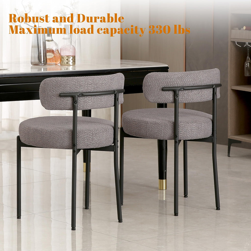 DYHOME Mid-Century Modern Dark Grey Dining Chairs Set of 2