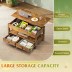 WLIVE Lift Up Coffee Table with 2 Drawers