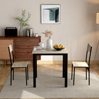 LERFAN Retro 3 Seater Dining Set with Square Table