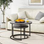 HOJINLINERO Modern Round Coffee Table Set of 2