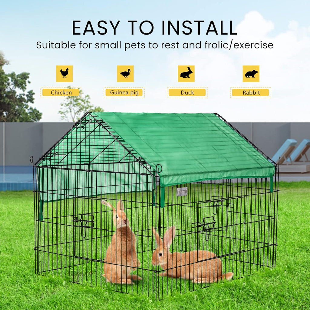 DEStar Foldable Metal Chicken Coop Enclosure - 181cm x 77cm