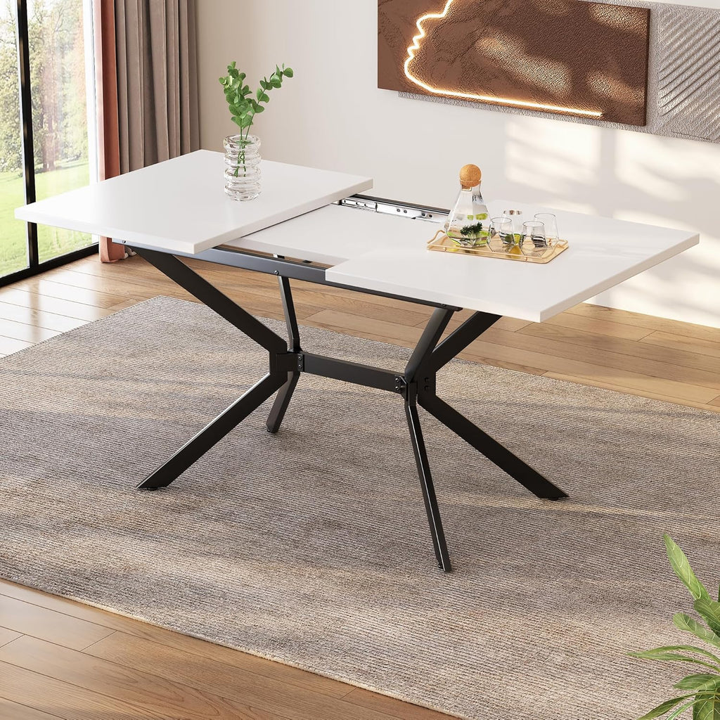 MURUL Expandable Dining Table 120-160cm White