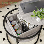 HOJINLINERO Modern Grey Lift Top Coffee Table with Storage