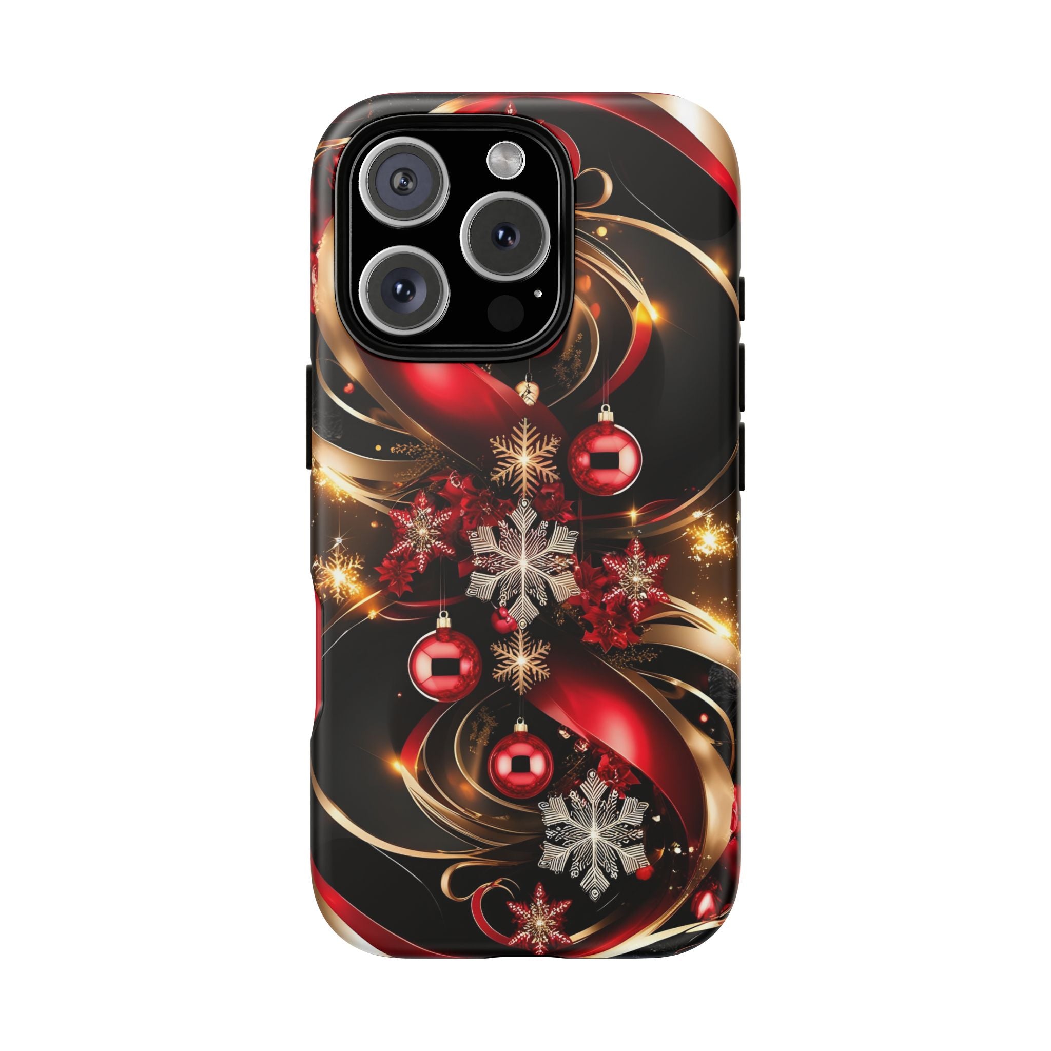 Christmas Red and Gold Phone Case - Tough Cases for Holiday Cheer