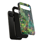 Whimsical Phone Case with Nature and Dog Artwork