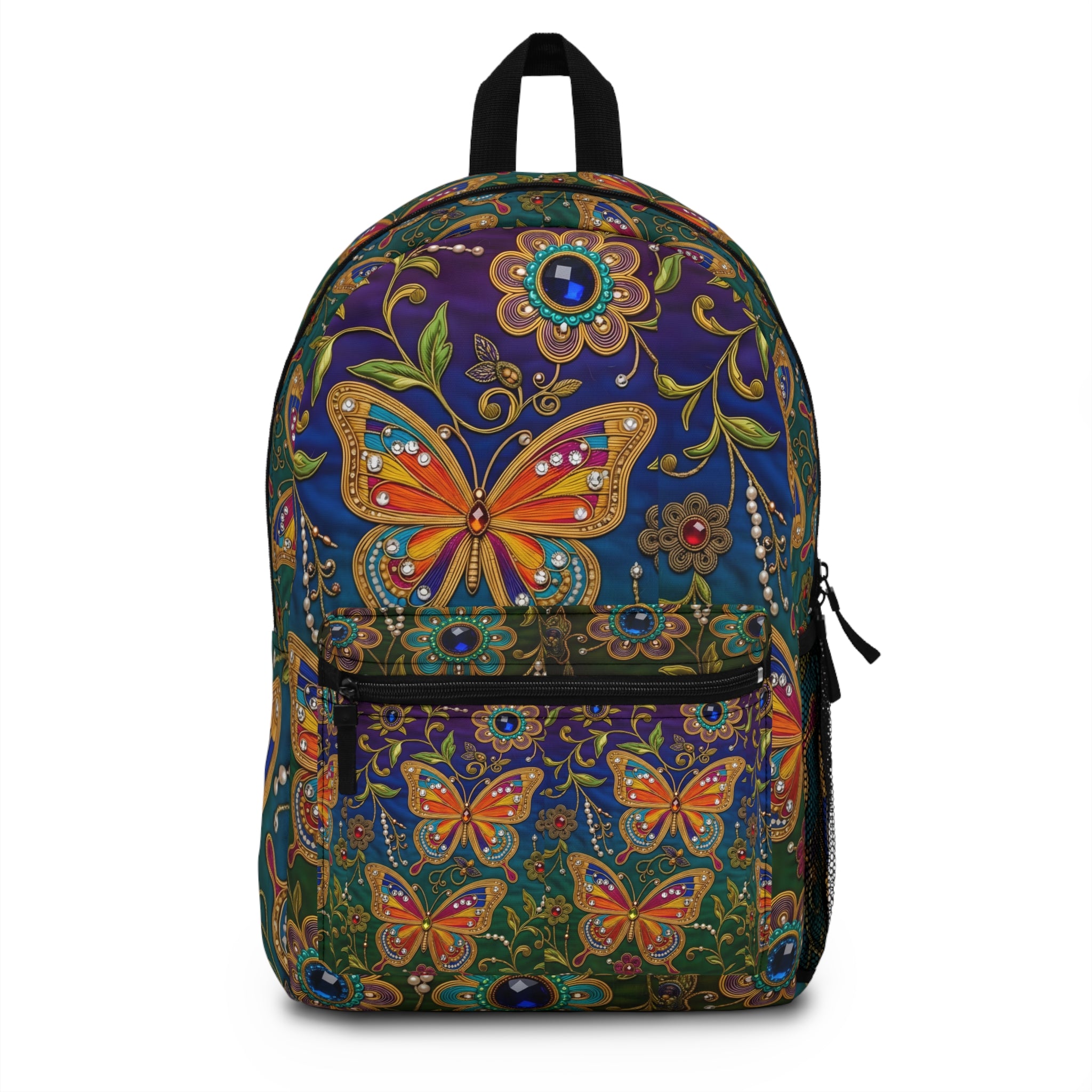 Butterfly Garden Backpack - Colorful Boho Floral Daypack
