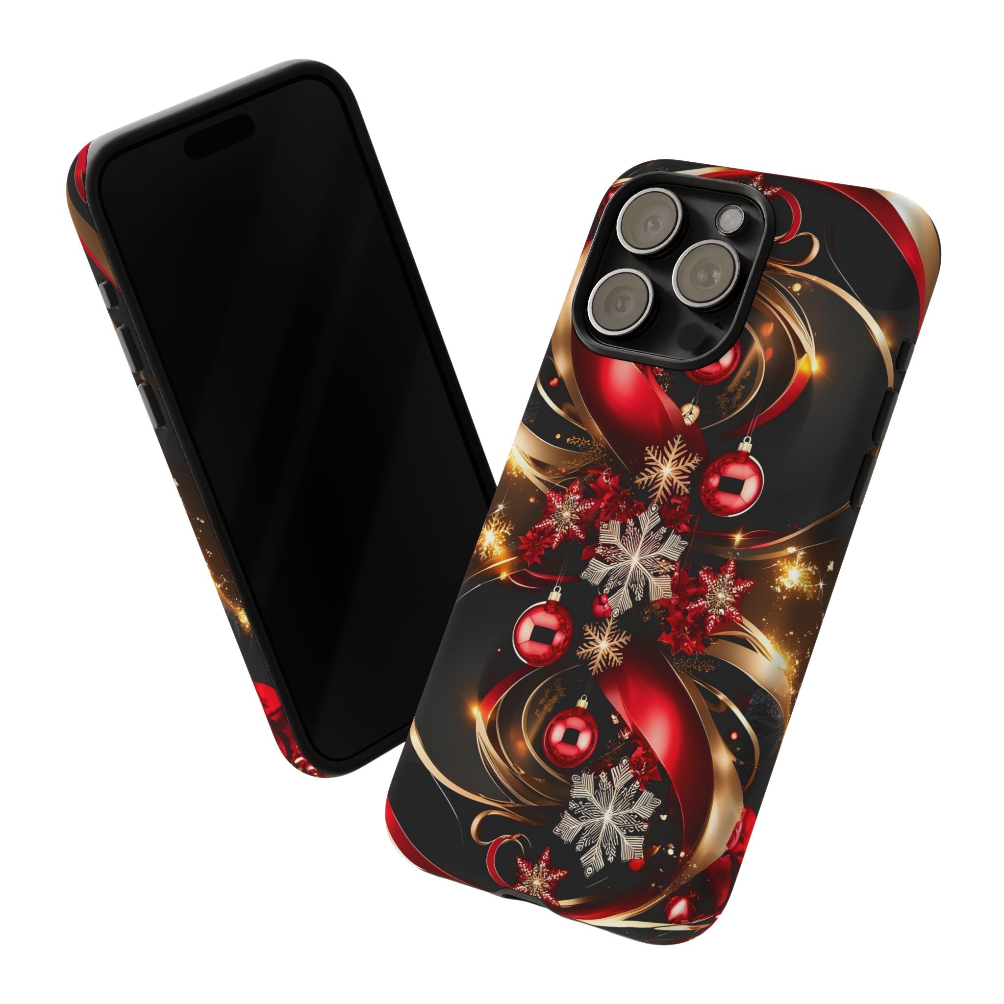 Christmas Red and Gold Phone Case - Tough Cases for Holiday Cheer