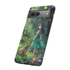 Whimsical Phone Case with Nature and Dog Artwork