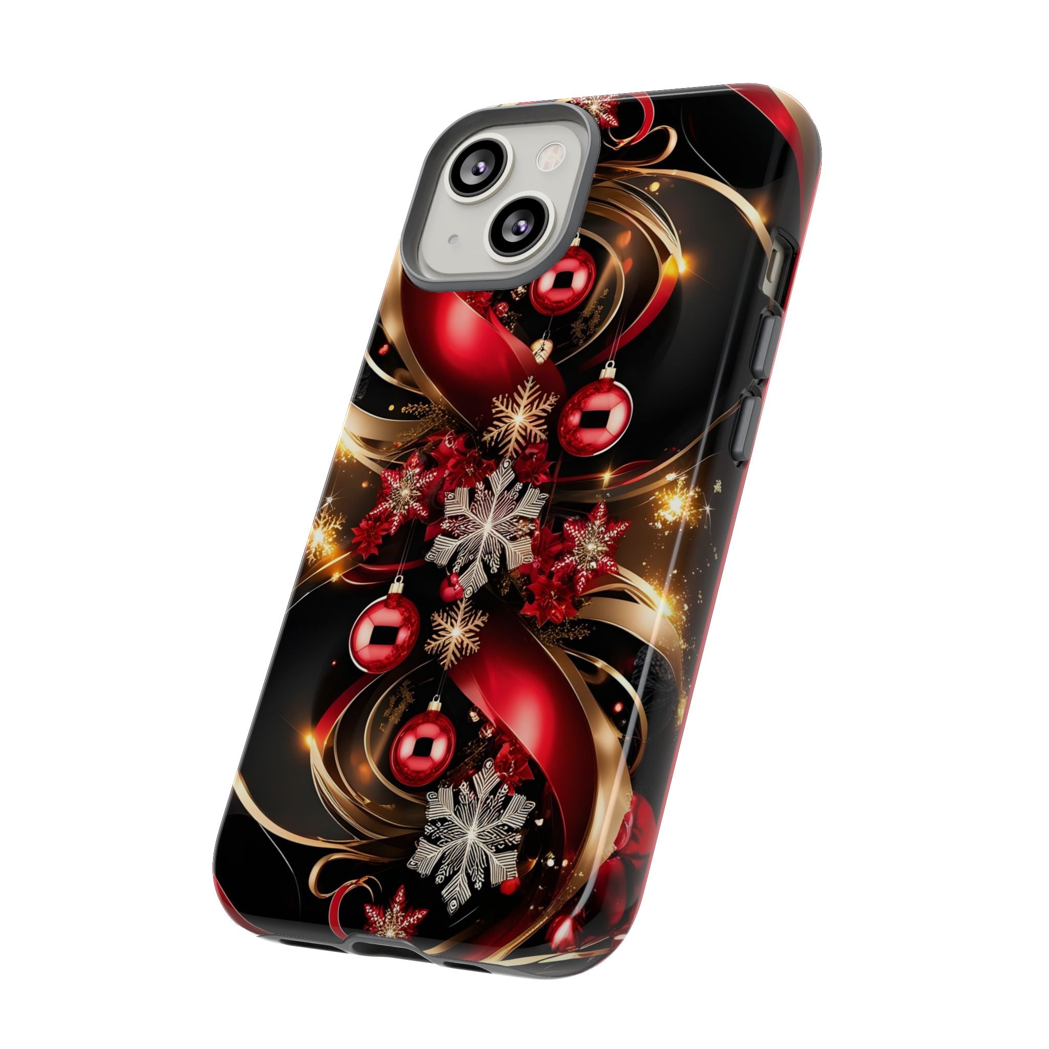 Christmas Red and Gold Phone Case - Tough Cases for Holiday Cheer
