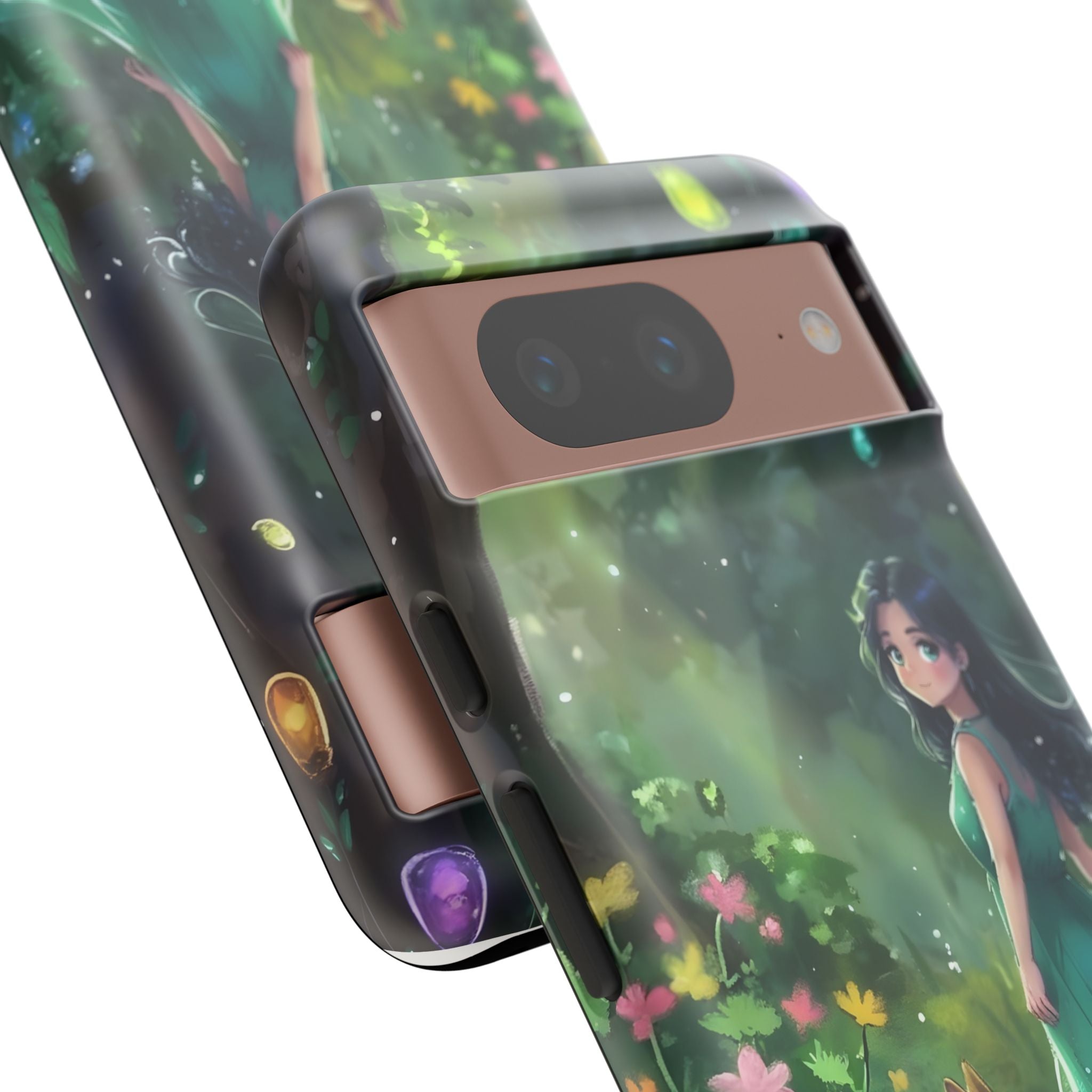 Whimsical Phone Case with Nature and Dog Artwork