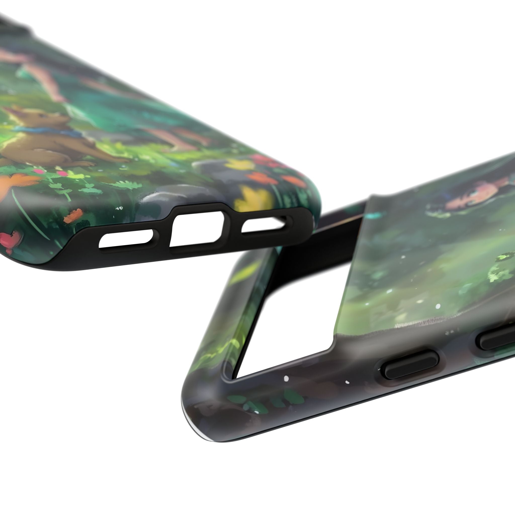 Whimsical Phone Case with Nature and Dog Artwork