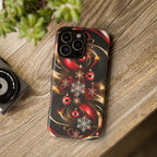 Christmas Red and Gold Phone Case - Tough Cases for Holiday Cheer