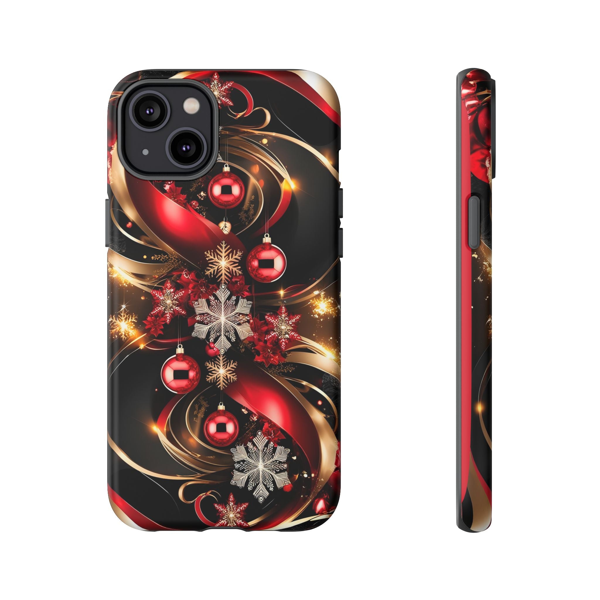 Christmas Red and Gold Phone Case - Tough Cases for Holiday Cheer
