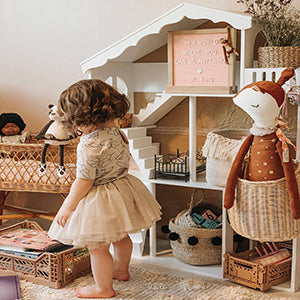 WUHUHAI Dollhouse Bookcase - 3 Tier