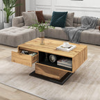 RanRan Wood Grain Coffee Table with Storage