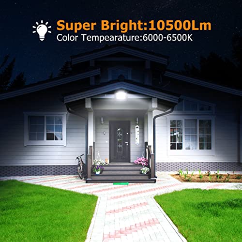 AMZ - 150W LED Flood Light, IP66 Waterproof Security Fixture, 10500Lm