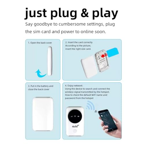 AMZ - 4G LTE 5G Mobile Hotspot Router, 300Mbps, Portable, 10 Devices