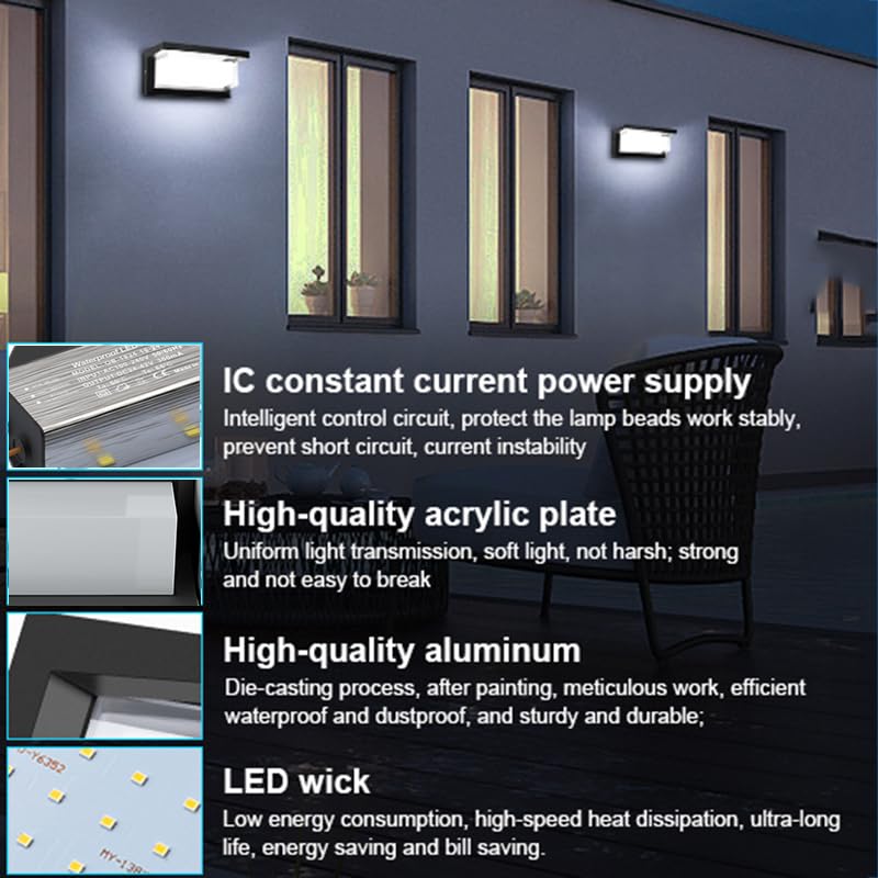 AMZ - 5000K Daylight White LED Outdoor Wall Sconce Light Fixture