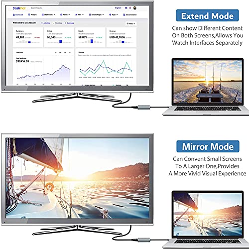 Ablewe - USB to HDMI Adapter, Aluminum, Supports Mac & Windows, 4K Video Output