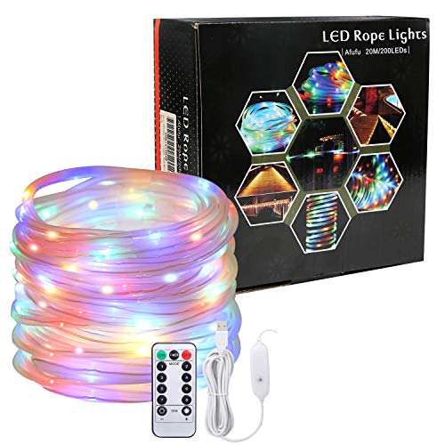 Afufu 20m RGBY LED Tube Light - Waterproof, Remote Modes, Garden Decor