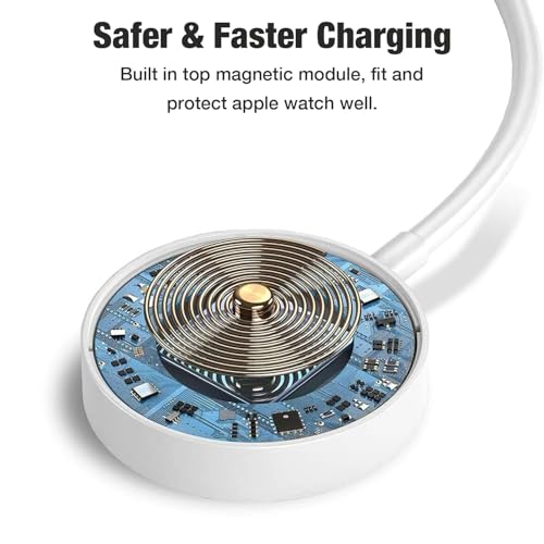 Apple - Fast Wireless Magnetic Charger for Apple Watch, USB C, 1m Cable