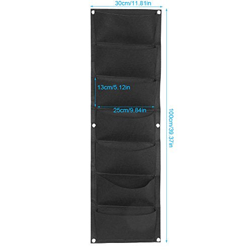 Aramox - Felt Wall Vertical Garden Pockets, 7 Pockets for Indoor/Outdoor Use