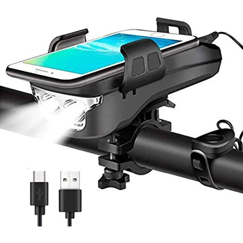 BikePro - 4 In 1 Waterproof Bike Phone Holder With Solar Power Bank & Bell