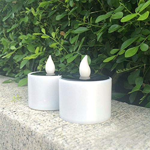 Caralin - Solar Powered LED Candle Light with Yellow Flicker, No Flame, Eco-Friendly
