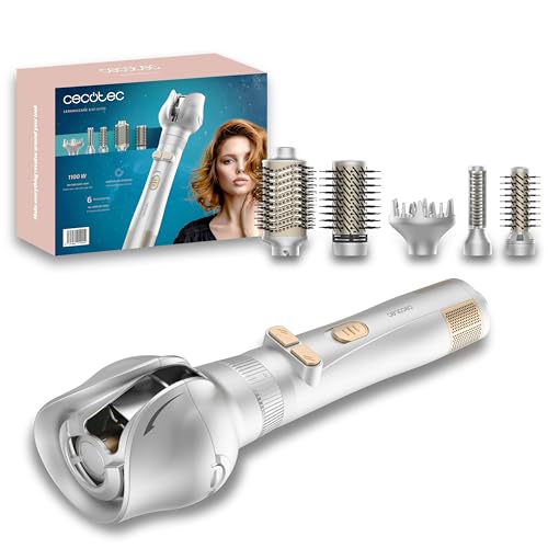 Experience the Cecotec CeramicCare 6in1 Gyro Hair Dryer with 1100W power, 6 interchangeable heads, and anti-frizz ceramic coating for perfect styling. Keywords: hair dryer, ceramic, interchangeable heads