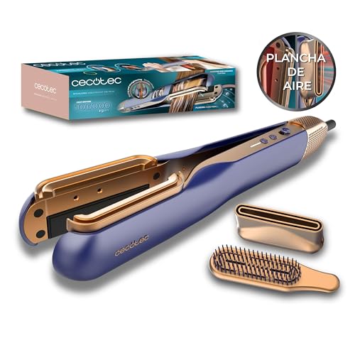 Experience the Cecotec 2-in-1 Hair Straightener & Dryer. 1000W power, digital motor, and high-pressure slot for efficient drying and styling. Keywords: hair straightener, hair dryer, digital motor
