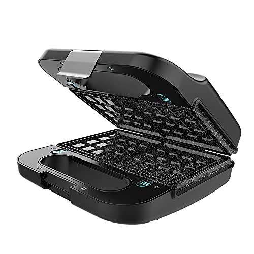 Discover the Cecotec 4-in-1 Sandwich Maker with 1000W power, stainless steel finish, and 4 interchangeable plates. Perfect for quick meals and snacks! Keywords: sandwich maker, 4-in-1, stainless steel