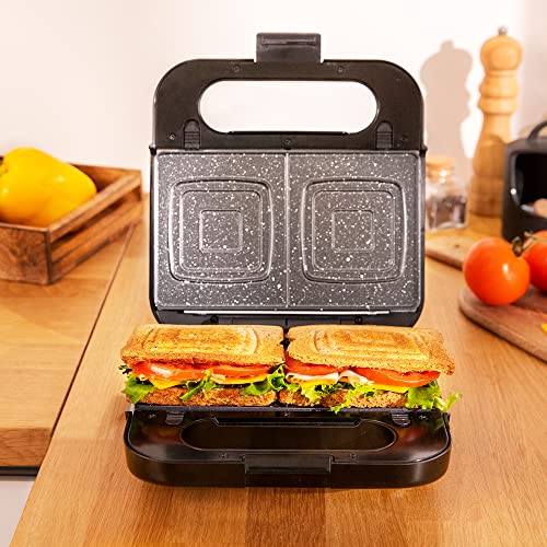 Cecotec - 4-in-1 Sandwich Maker, 1000W, Holds 2 Sandwiches, Stainless Steel