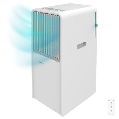 Stay cool with the Cecotec 7000 BTU Portable Air Conditioner featuring LED display, 4 modes, and 360º wheels. Ideal for spaces up to 14 m². Keywords: portable air conditioner, 7000 BTU, LED display