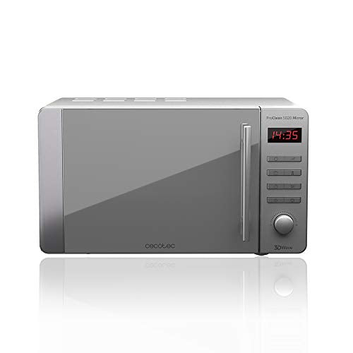 Shop the Cecotec 700W Stainless Steel Microwave with 20L capacity, featuring 8 cooking programs and a sleek design. Perfect for quick meals and snacks!