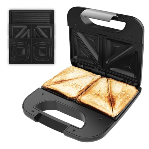 Cecotec 800W Sandwich Maker with Non-Stick Plates and Cold Handle
