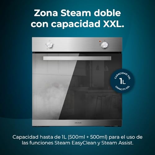 Cecotec - Bolero Hexa C126000 Built-In Oven, 2800W, 77L Capacity, Steam Assist