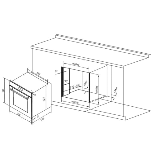 Cecotec - Built-in Oven 2800 W, 77 L Capacity, Steam Assist, Energy Class A