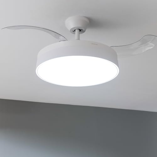 Cecotec - EnergySilence Aero 4200 Ceiling Fan with Retractable Blades, 30W DC Motor, Remote Control, 6 Speeds