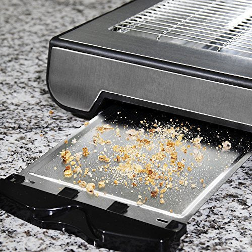 Cecotec - Horizontal Turbo Flat Toaster with 900W Power, 6 Toast Levels, Stainless Steel Finish