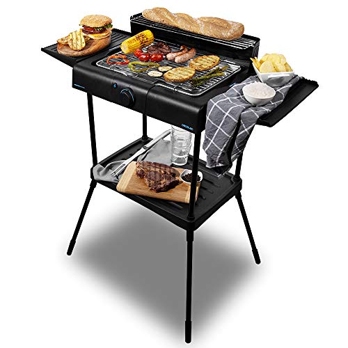 Experience the Cecotec Stainless Steel Electric Grill with adjustable temperature, 2400W power, and grease tray. Perfect for outdoor barbecues and gatherings! Keywords: electric grill, stainless steel, adjustable temperature