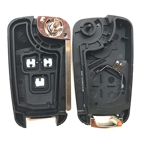 Chevrolet - Flip Folding Key Shell for Cruze, Impala, Camaro, 3 Buttons, Durable ABS