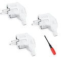 Chevvy 16A Angled Schuko Plug Pack of 3 - Durable and Splash-Proof