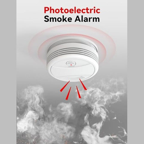Cpvam - EN14604 Certified Smoke Alarms with Low-Battery Alert, 1 Pack