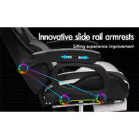 Alfordson Massage Gaming Chair with RGB LED and Adjustable Armrests