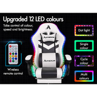 Alfordson Massage Gaming Chair with RGB LED and Adjustable Armrests