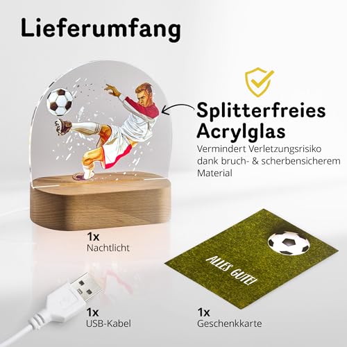 Darlena - Football Player Night Light | LED Bedside Lamp for Boys 0-15 Years