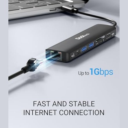 Dockteck - 7-in-1 USB C Hub With 4K 60Hz HDMI, Ethernet, USB 3.0, SD/Micro SD
