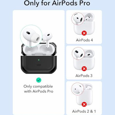 ESR - AirPods Pro 2nd Gen Case HaloLock With MagSafe, Full Drop Protection, Black