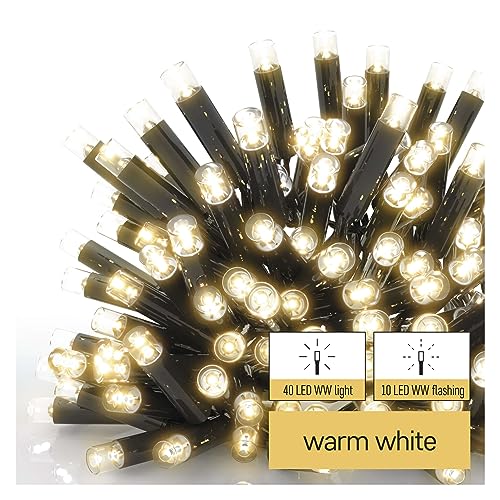 Emos - 3m Icicle Fairy Lights, 50 LEDs, IP44 Rated, Warm White, Indoor/Outdoor