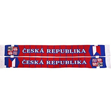 Euroscarves - Czech Soccer Knit Scarf with Soft Acrylic Yarn, Dual-Sided Design, Vivid Colors